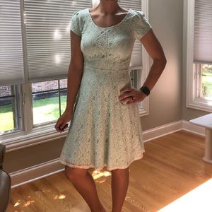 Teal lace dress